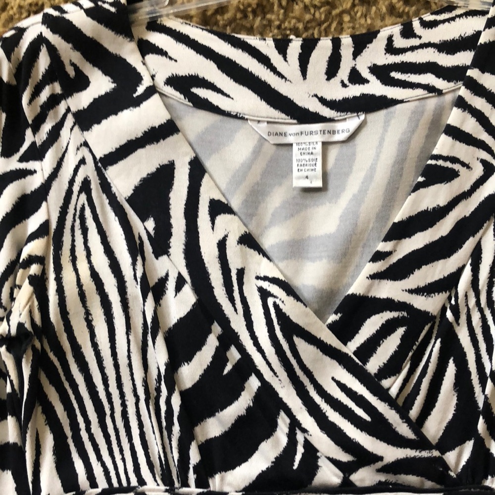 Vintage DVF Zebra Dress w/flaws Size 4